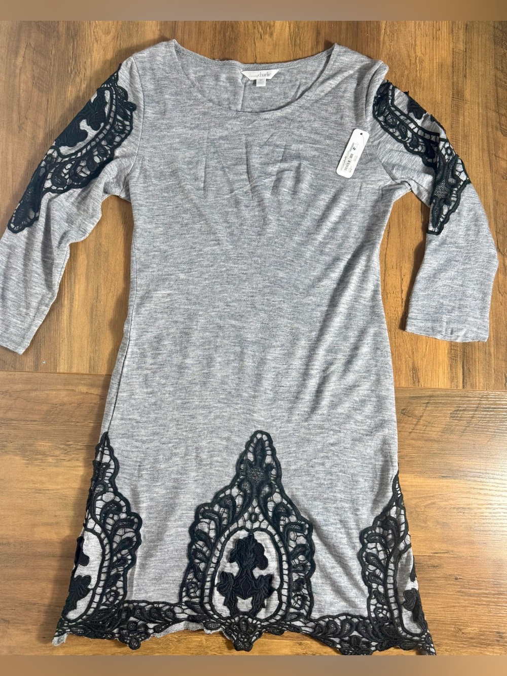 Vintage Y2K Charming Charlie Long Sleeve Lace Trim Mini Dress Size Medium NWT